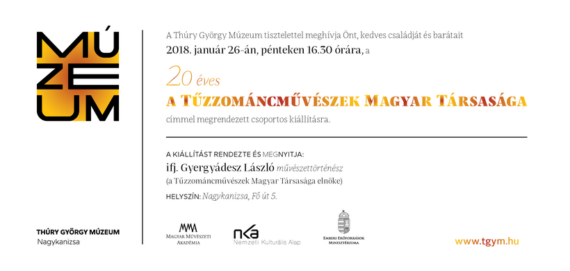 20 éves a Tűzzománcművészek Magyar Társasága csoportos kiállítás 
