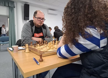 Márkus Róbert (szemben) ezúttal is legyőzte aktuális ellenfelét a sakk csapatbajnokin